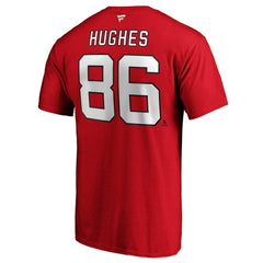 Jack Hughes New Jersey Devils Fanatics Big & Tall Name & Number T-Shirt - Red T-shirts