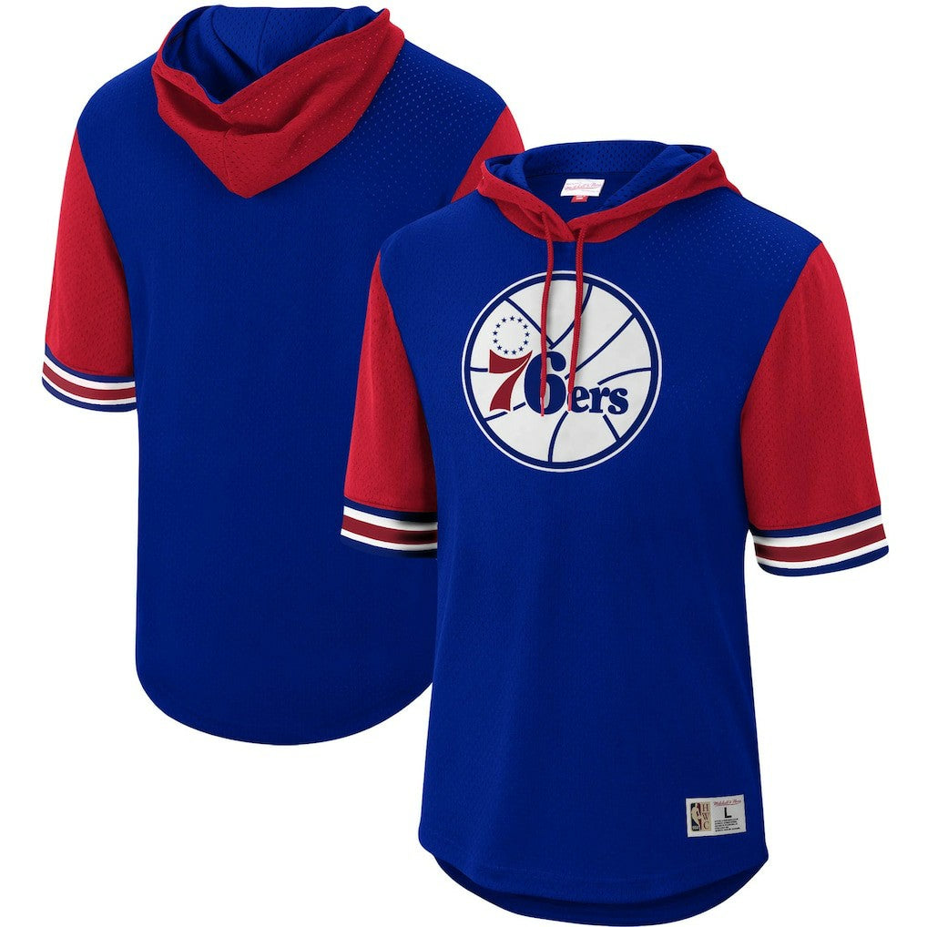Philadelphia 76ers Hardwood Classics Buzzer Beater Mesh Pullover Hoodie - Royal for sale