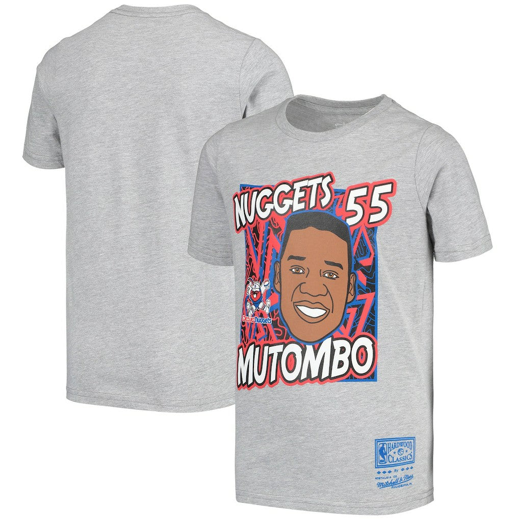 Dikembe Mutombo Denver Nuggets Youth Hardwood Classics King of the Court Player T-Shirt sale - Gray shop