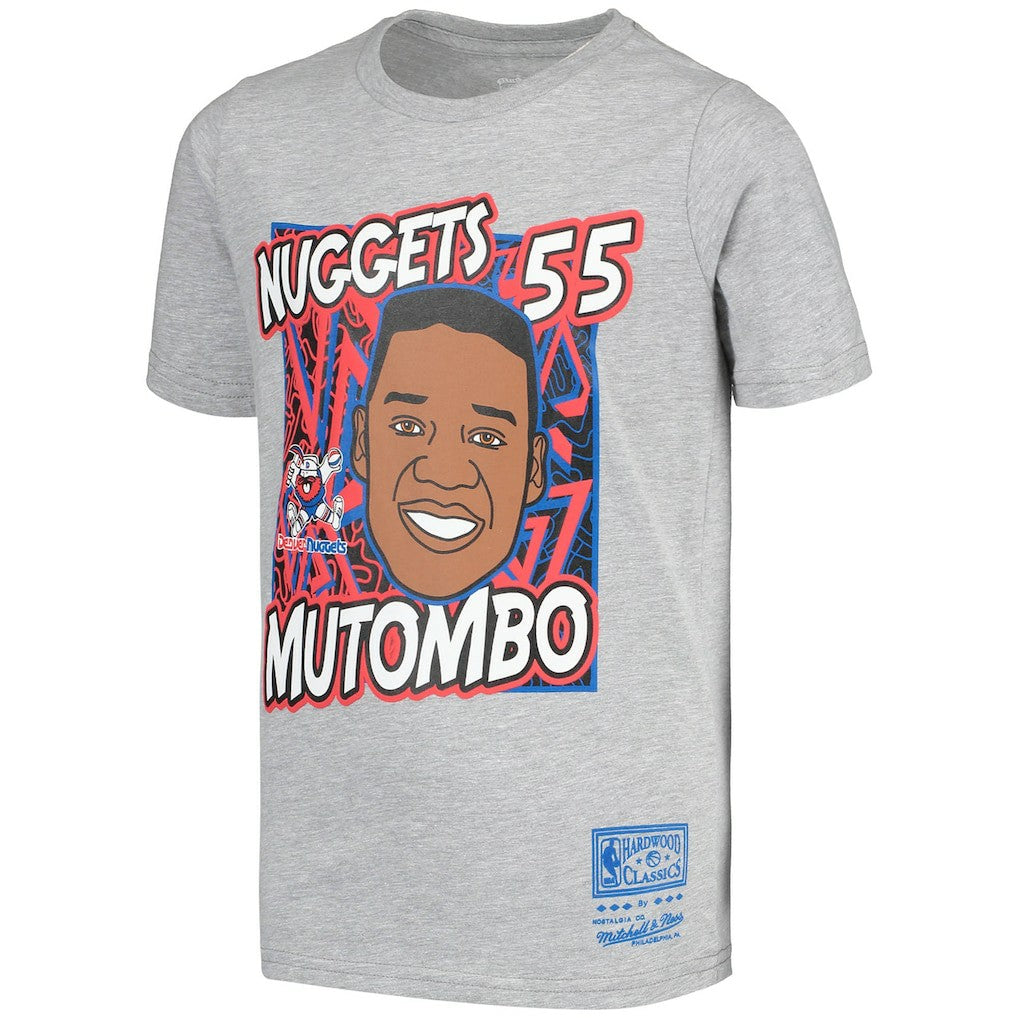 Dikembe Mutombo Denver Nuggets Youth Hardwood Classics King of the Court Player T-Shirt sale - Gray shop