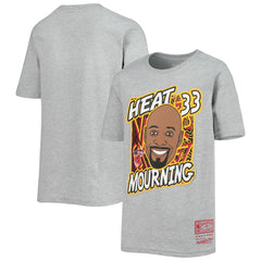 Alonzo Mourning Miami Heat Youth Hardwood Classics King of the Court Player T-Shirt - Heathered Gray outlet