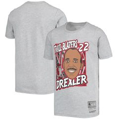 Clyde Drexler Portland Trail Blazers Youth Hardwood Classics King of the Court Player T-Shirt - Gray outlet
