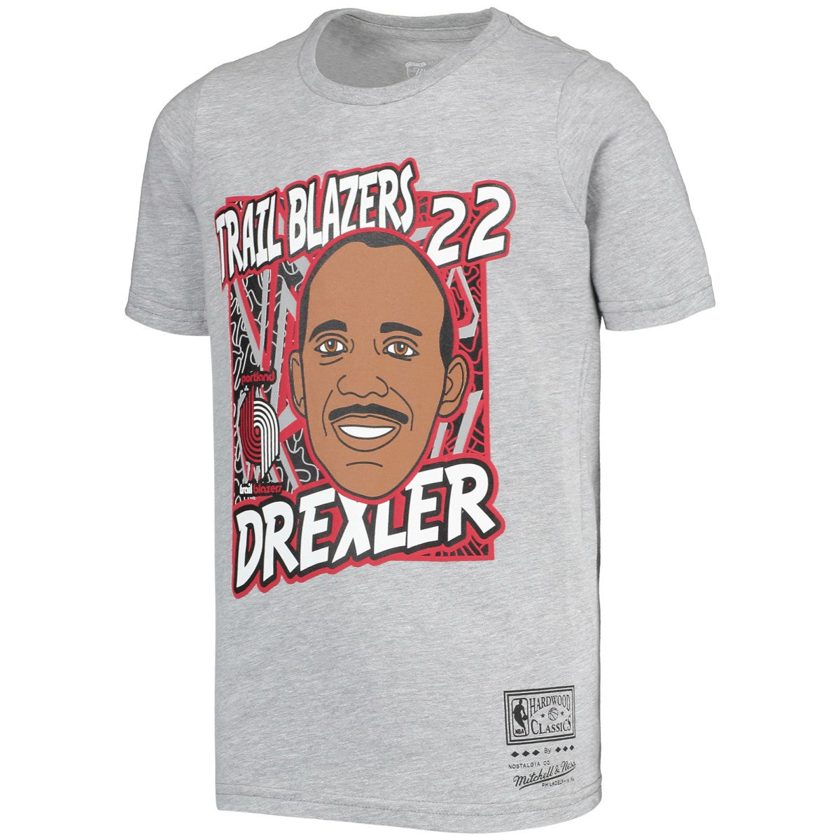 Clyde Drexler Portland Trail Blazers Youth Hardwood Classics King of the Court Player T-Shirt - Gray outlet