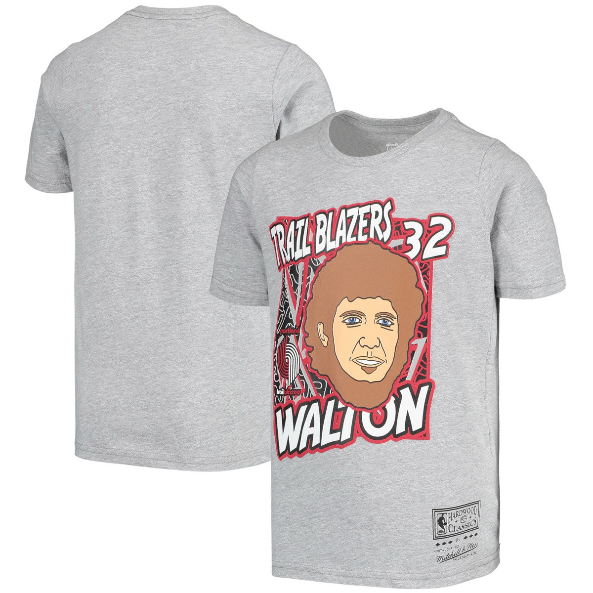 Bill Walton Portland Trail Blazers Youth Hardwood Classics King of the Court Player T-Shirt - Gray on sale