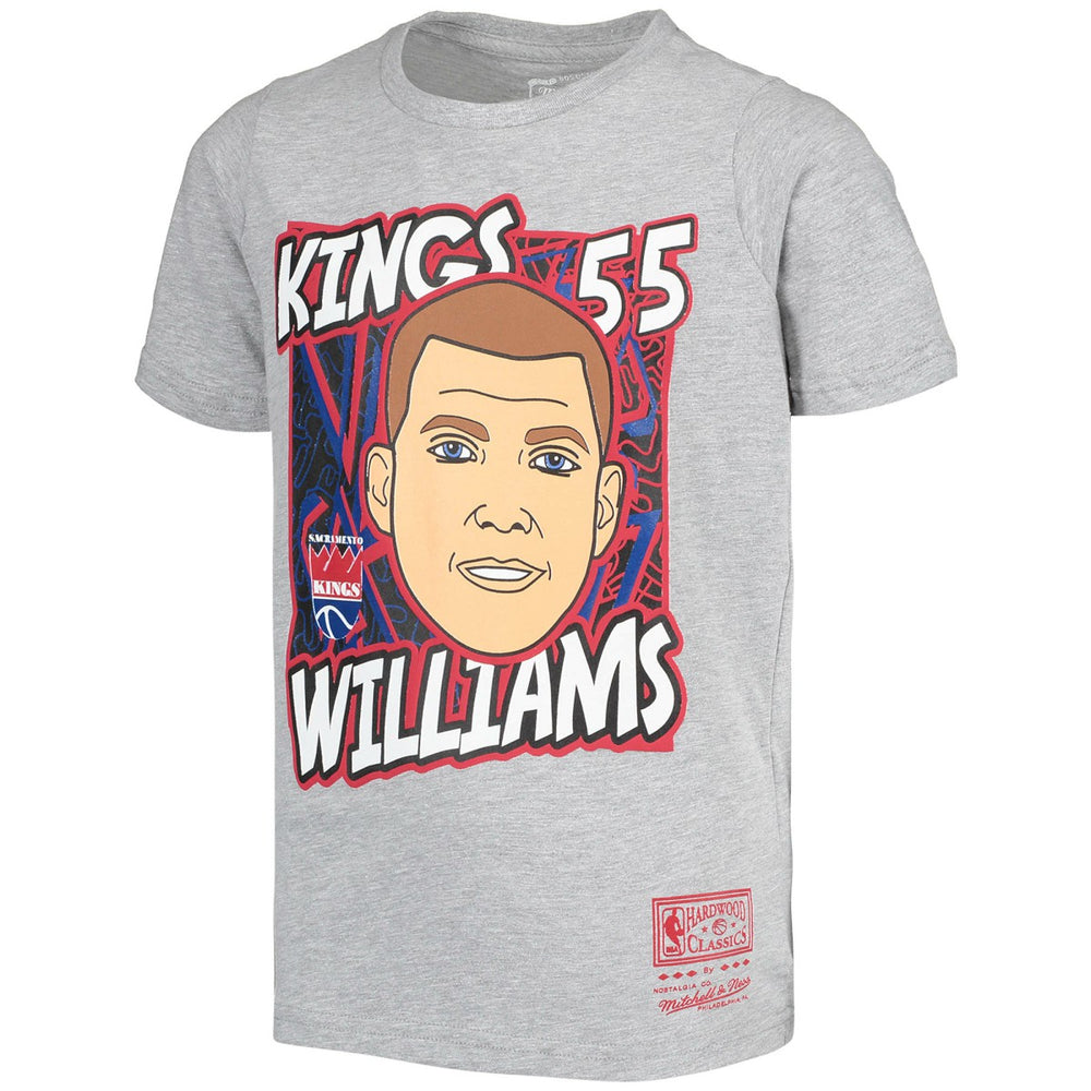 Jason Williams Sacramento Kings Youth Hardwood Classics King of the Court Player T-Shirt - Gray for sale