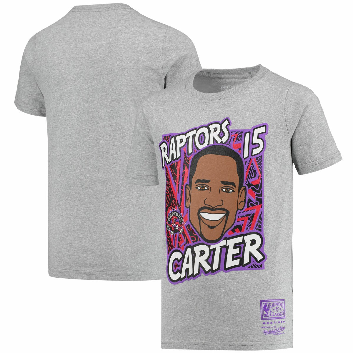 Vince Carter Toronto Raptors Youth Hardwood Classics King of the Court Player T-Shirt - Gray sale