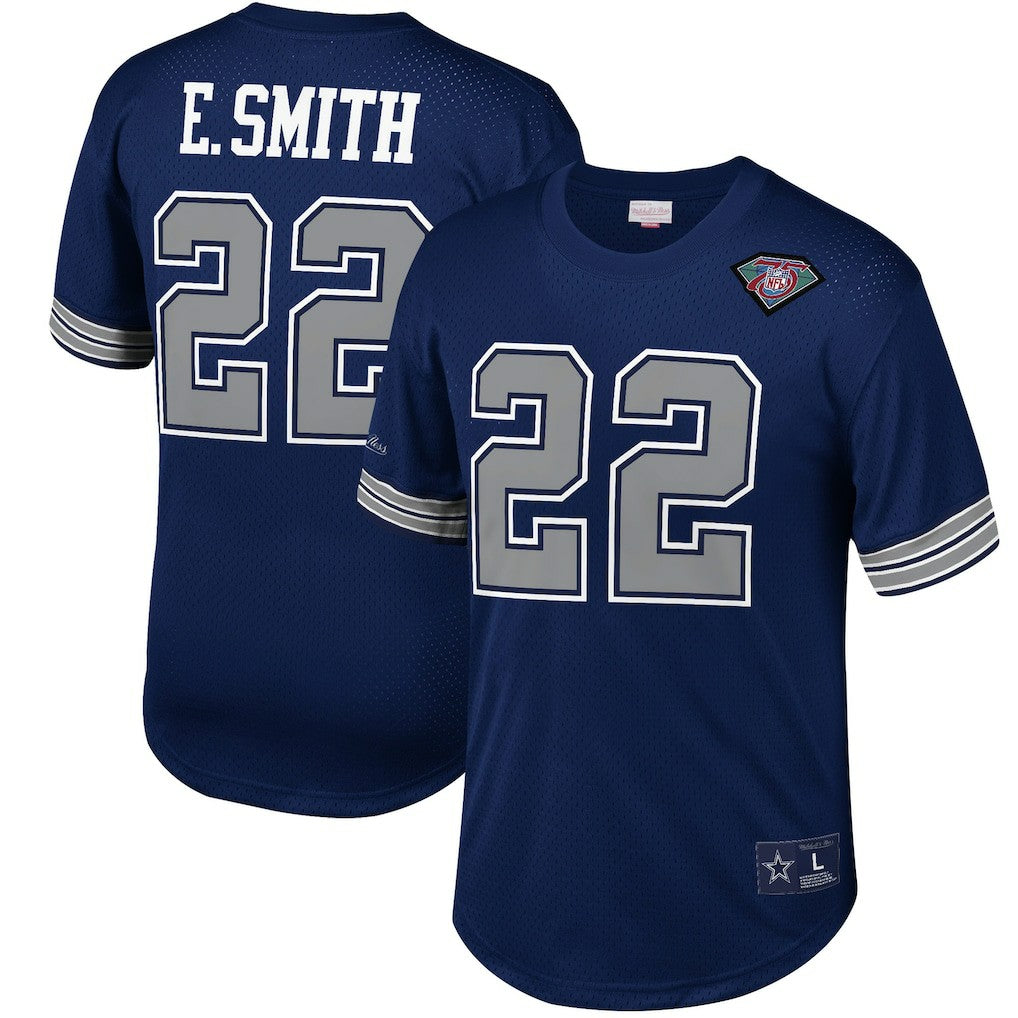 Emmitt Smith Dallas Cowboys Retired Player Name & Number Mesh Top - Navy cheap