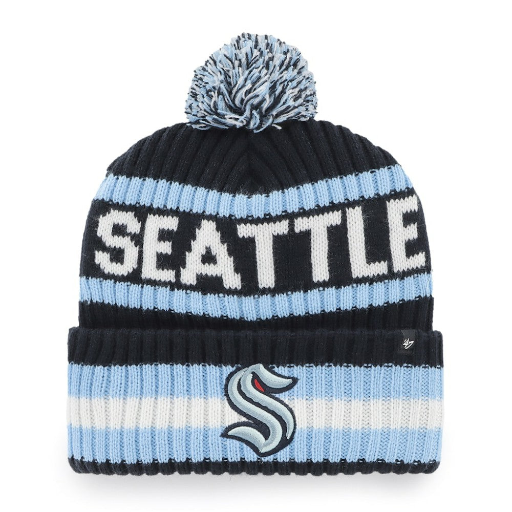 Seattle Kraken '47 Bering Cuffed Knit Hat with Pom - Navy Hats