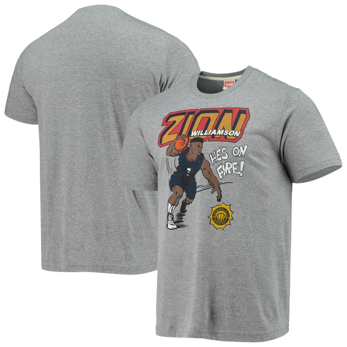 Zion Williamson New Orleans Pelicans Homage Comic Book Player Tri-Blend T-Shirt - Heathered Gray for sale