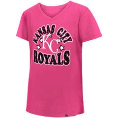 Kansas City Royals Girls Youth Jersey Stars V-Neck T-Shirt Pink