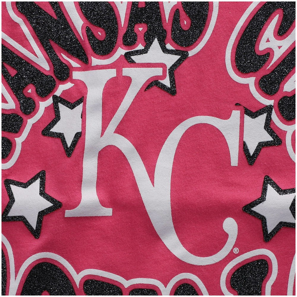 Kansas City Royals Girls Youth Jersey Stars V-Neck T-Shirt Pink