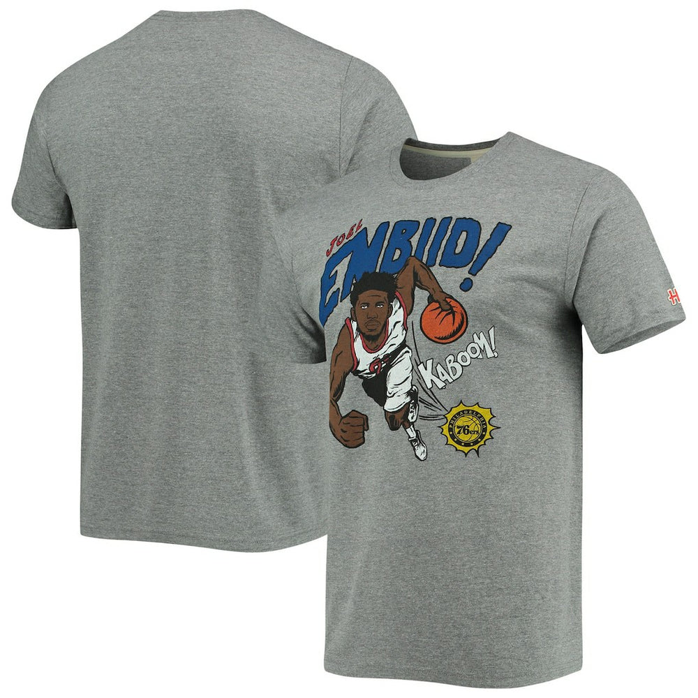 Joel Embiid Philadelphia 76ers Homage Comic Book Player Tri-Blend T-Shirt - Heathered Gray sale