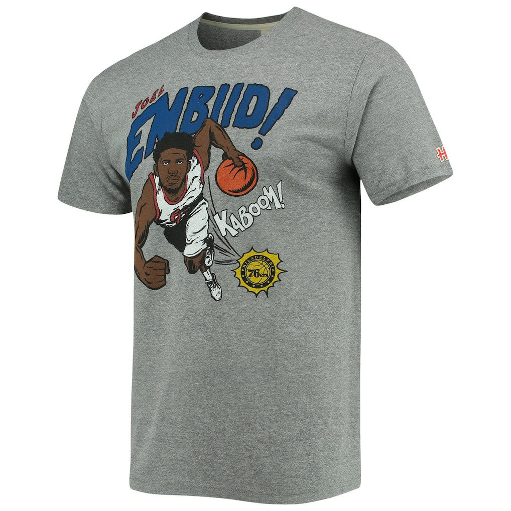Joel Embiid Philadelphia 76ers Homage Comic Book Player Tri-Blend T-Shirt - Heathered Gray sale