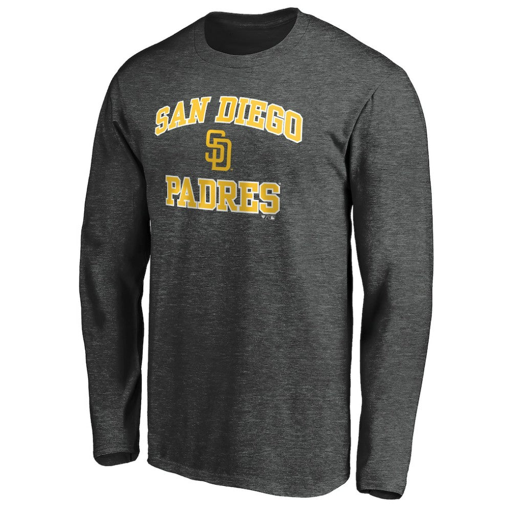 San Diego Padres Heart and Soul Long Sleeve T-Shirt Charcoal