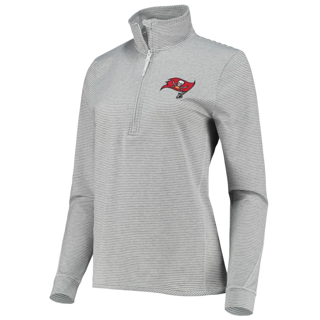 Tampa Bay Buccaneers Vineyard Vines Women's Sankaty Shep Half-Zip Pullover Top - Heather Gray for sale