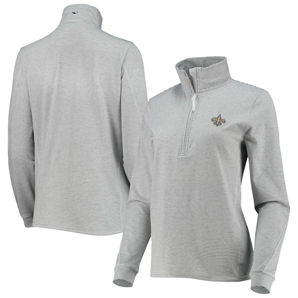 New Orleans Saints Vineyard Vines Women's Sankaty Shep Half-Zip Pullover Top - Heather Gray sale