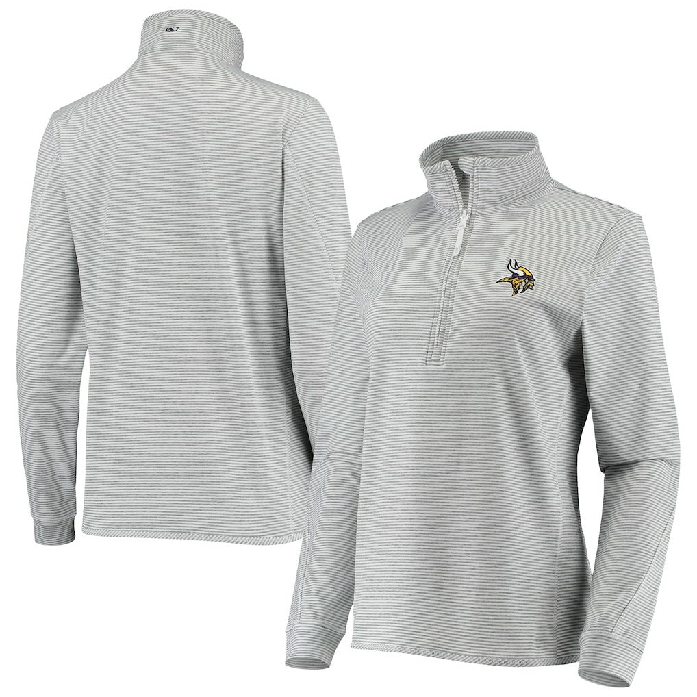 Minnesota Vikings Vineyard Vines Women's Sankaty Shep Half-Zip Pullover Top - Heather Gray sale