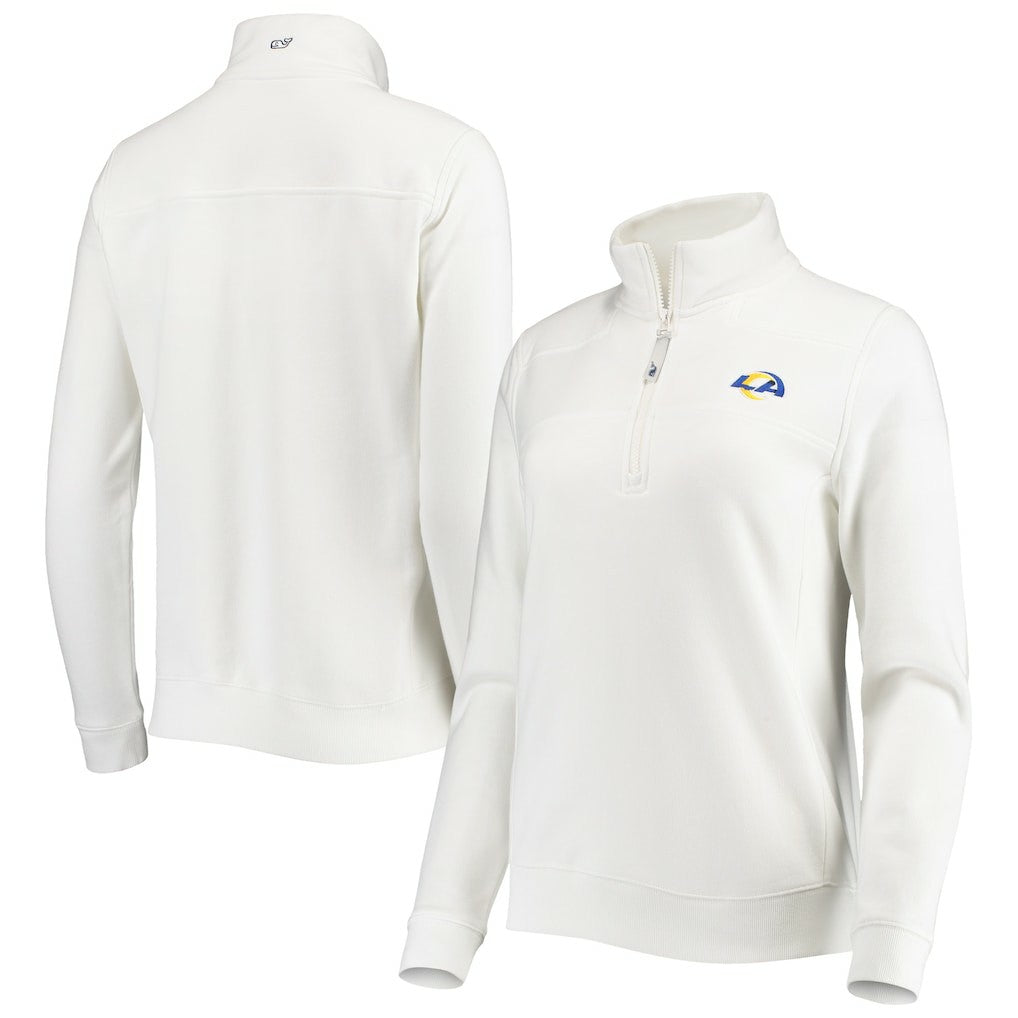 Los Angeles Rams Vineyard Vines Women's Shep Shirt Quarter-Zip Sweatshirt - White online