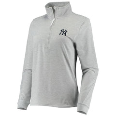 New York Yankees Vineyard Vines Women's Stripe Sankaty Half-Zip Pullover Top Heather Gray