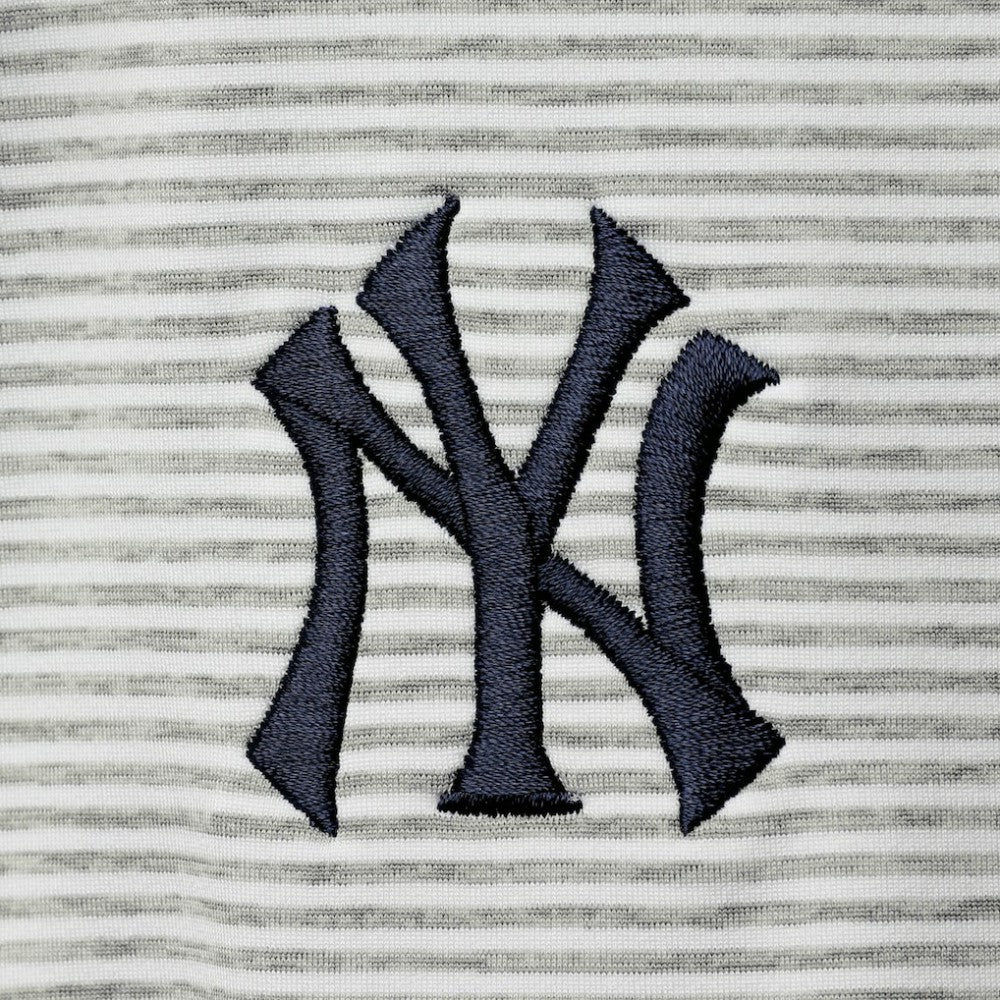 New York Yankees Vineyard Vines Women's Stripe Sankaty Half-Zip Pullover Top Heather Gray