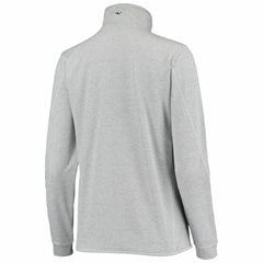 New York Yankees Vineyard Vines Women's Stripe Sankaty Half-Zip Pullover Top Heather Gray