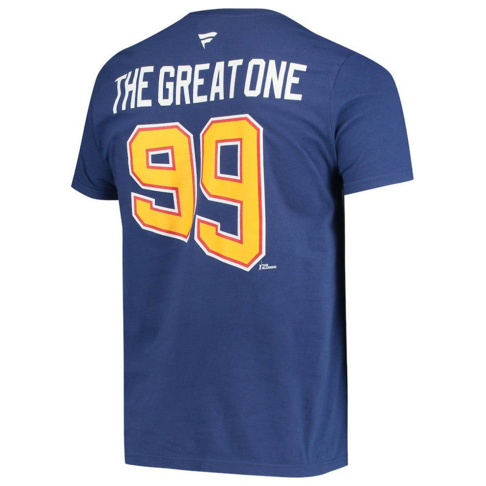 Wayne Gretzky St. Louis Blues Fanatics Authentic Stack Retired Player Nickname & Number T-Shirt - Blue T-shirts