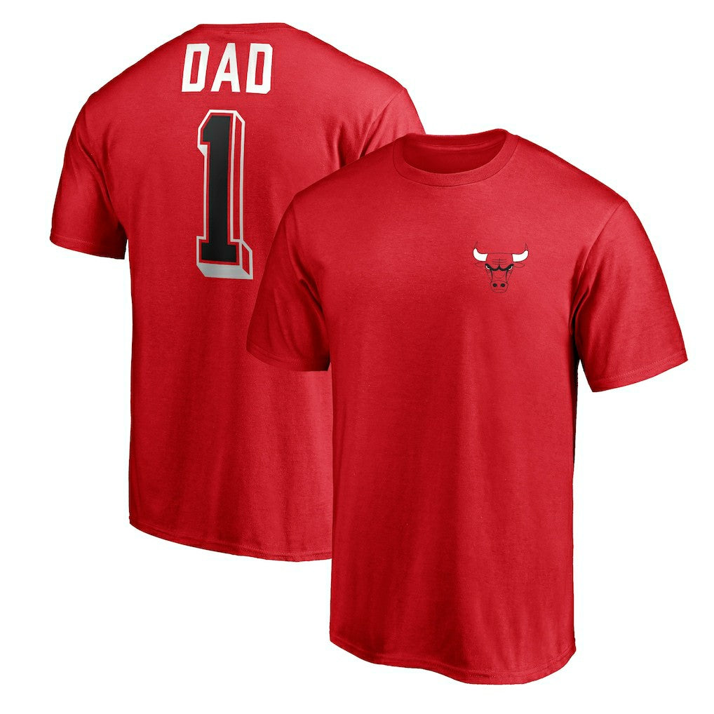 Chicago Bulls Number One Dad T-Shirt sale - Red cheap