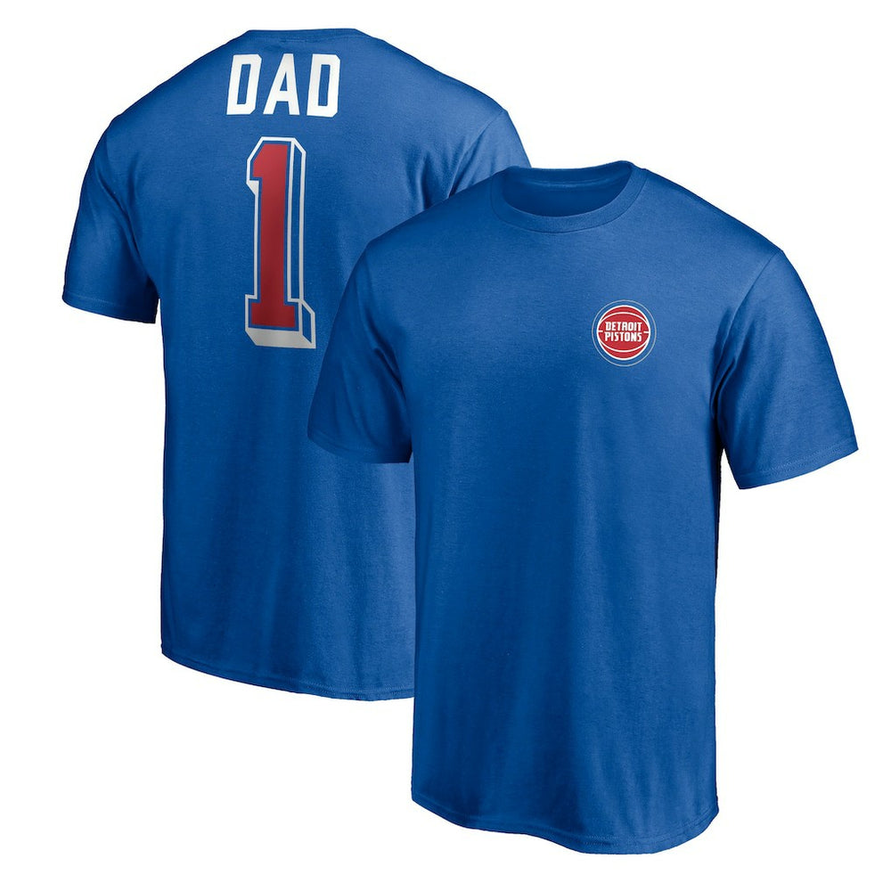 Detroit Pistons Number One Dad T-Shirt sale - Royal outlet