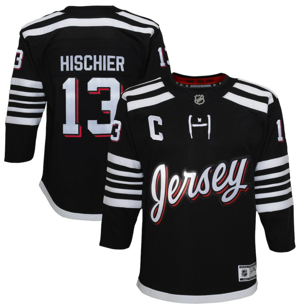 Nico Hischier New Jersey Devils Youth 2021/22 Alternate Premier Player Jersey - Black Jerseys