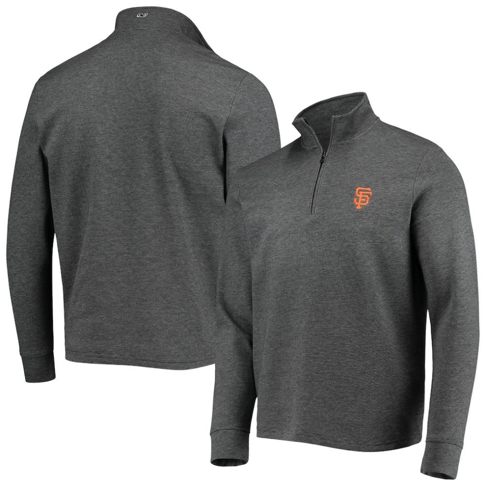 San Francisco Giants Vineyard Vines Saltwater Quarter-Zip Jacket Charcoal