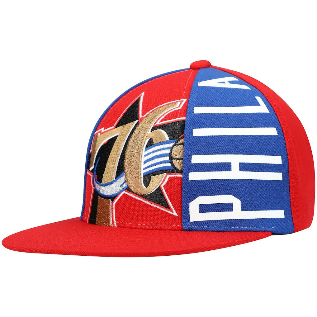 Philadelphia 76ers Hardwood Classics Big Face Callout Snapback Hat - Red sale