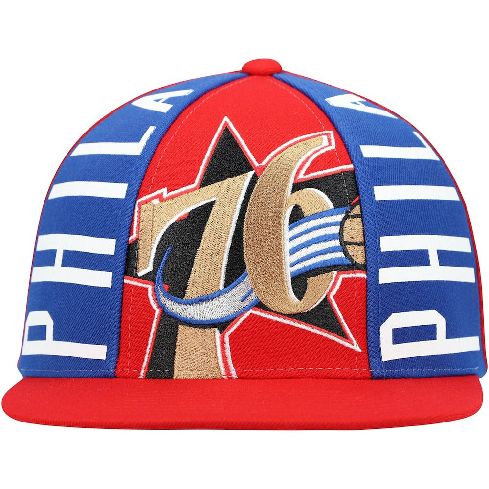 Philadelphia 76ers Hardwood Classics Big Face Callout Snapback Hat - Red sale