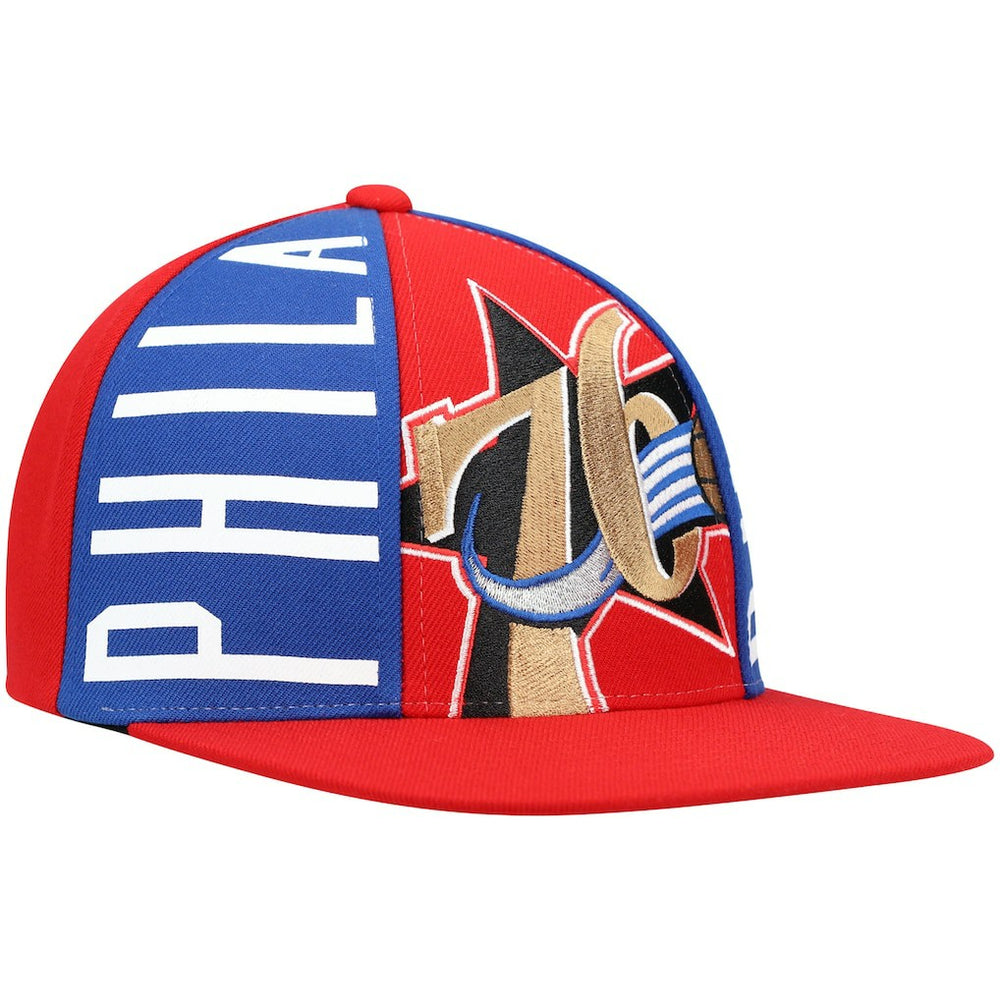 Philadelphia 76ers Hardwood Classics Big Face Callout Snapback Hat - Red sale