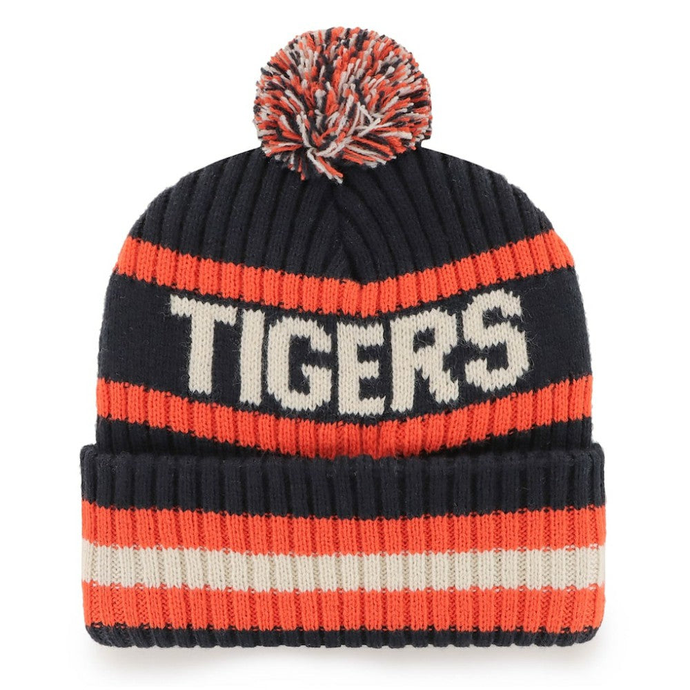 Detroit Tigers Bering Cuffed Knit Hat with Pom Navy