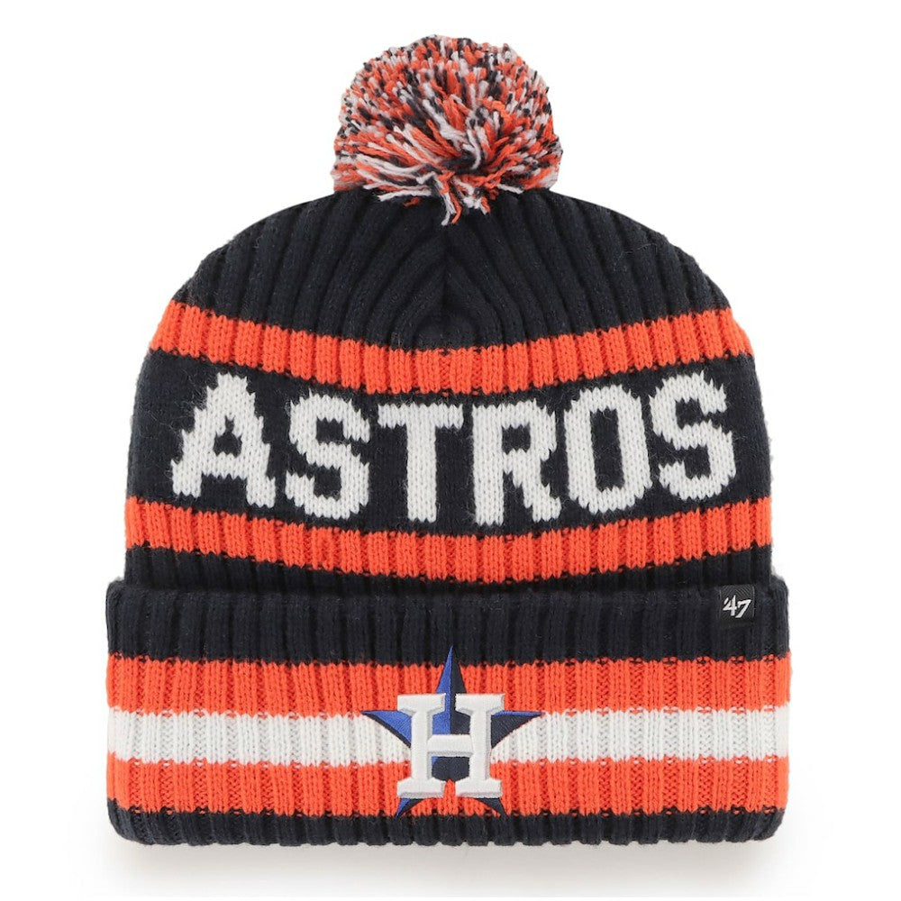 Houston Astros Bering Cuffed Knit Hat with Pom Navy