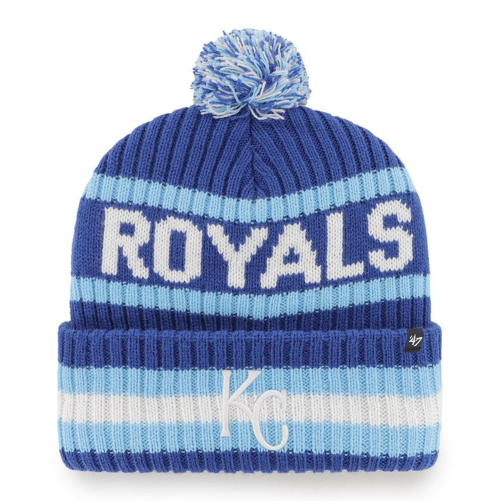 Kansas City Royals Bering Cuffed Knit Hat with Pom Royal