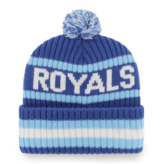 Kansas City Royals Bering Cuffed Knit Hat with Pom Royal