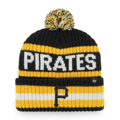 Pittsburgh Pirates Bering Cuffed Knit Hat with Pom Black
