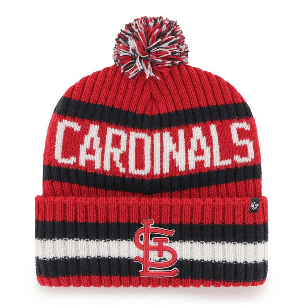 St. Louis Cardinals Bering Cuffed Knit Hat with Pom Red