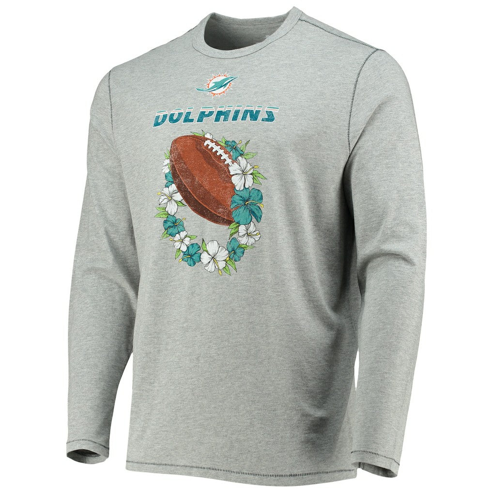 Miami Dolphins Sport Lei Pass Long Sleeve T-Shirt - Heathered Gray discount