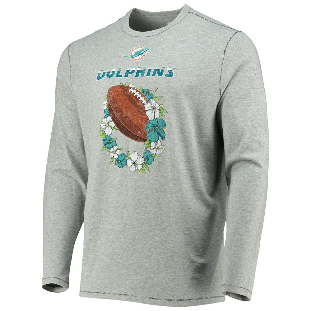 Miami Dolphins Sport Lei Pass Long Sleeve T-Shirt - Heathered Gray discount