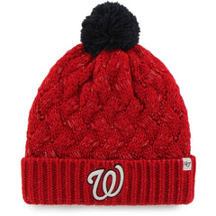 Washington Nationals Women's Knit Cuffed Hat with Pom Red