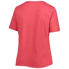 Miami Marlins Women's City Connect Plus Size V-Neck T-Shirt Heather Red