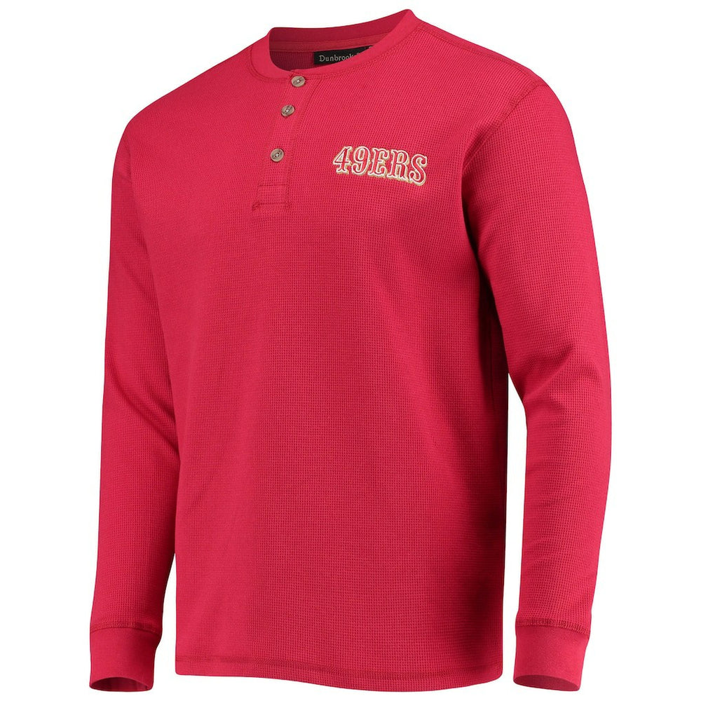 San Francisco 49ers Dunbrooke Logo Maverick Thermal Henley Long Sleeve T-Shirt - Scarlet discount