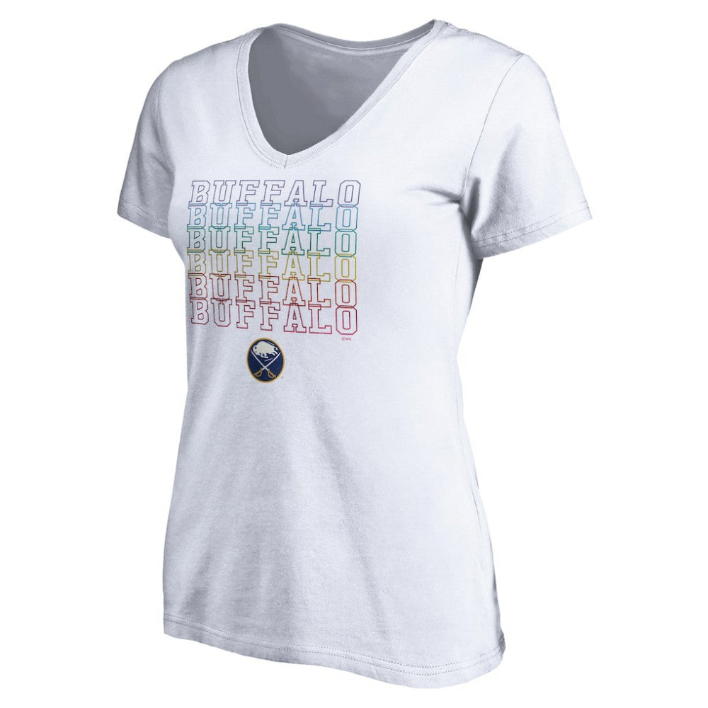 Buffalo Sabres Women's City Pride V-Neck T-Shirt - White T-shirts