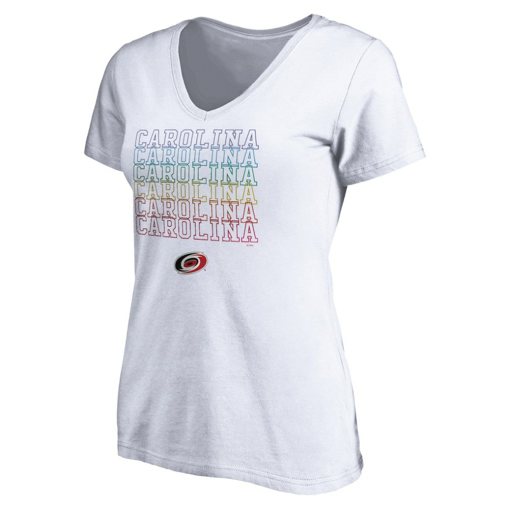Carolina Hurricanes Women's City Pride V-Neck T-Shirt - White T-shirts