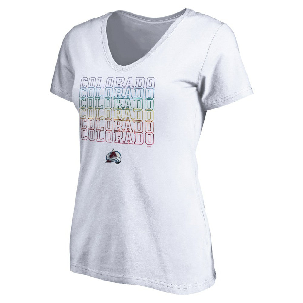 Colorado Avalanche Women's City Pride V-Neck T-Shirt - White T-shirts