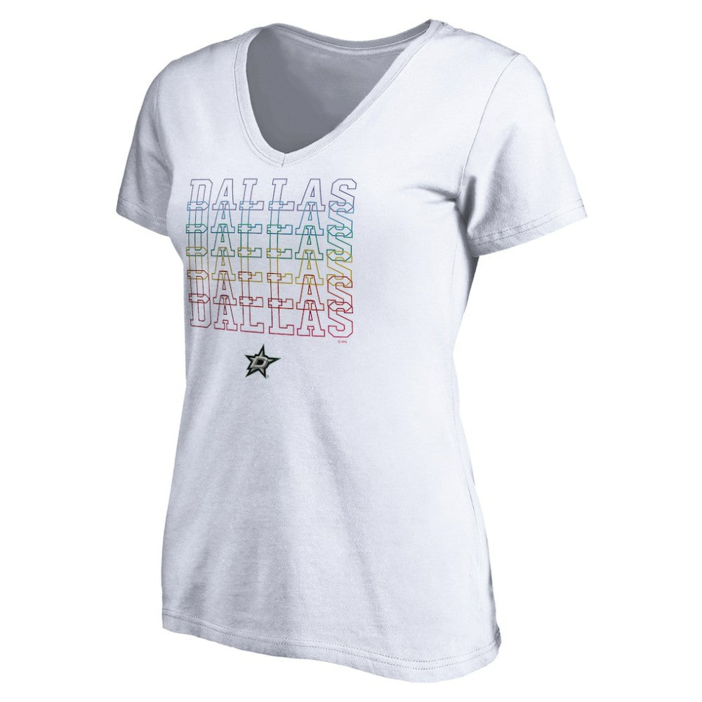Dallas Stars Women's City Pride V-Neck T-Shirt - White T-shirts