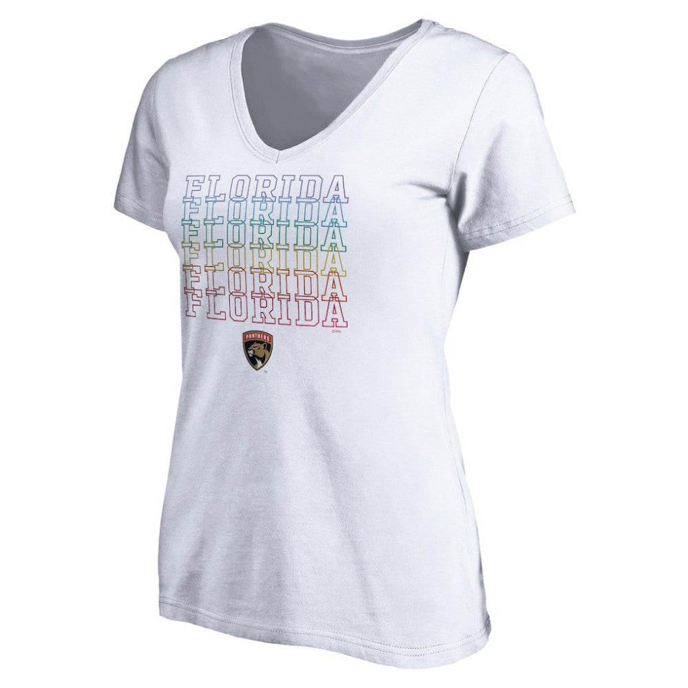 Florida Panthers Women's City Pride V-Neck T-Shirt - White T-shirts