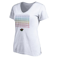 Minnesota Wild Women's City Pride V-Neck T-Shirt - White T-shirts